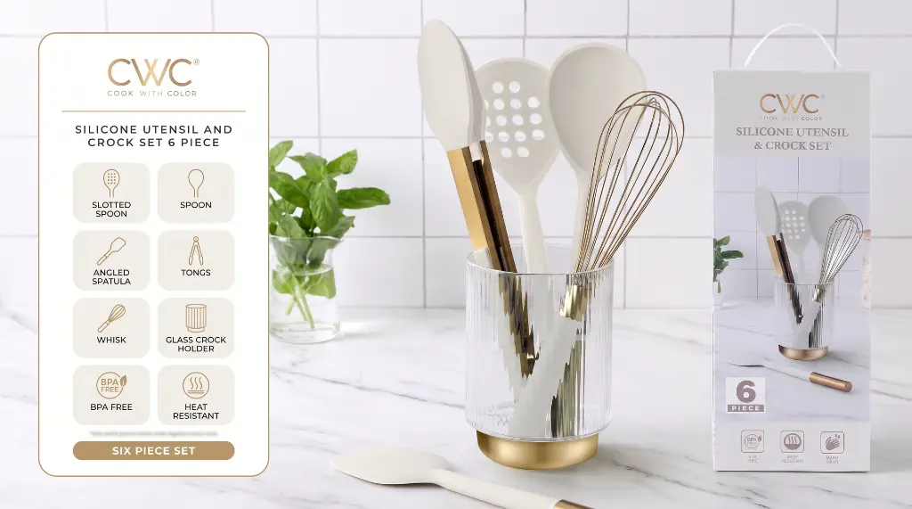 6UTNCRCS1K2J-CRM - Silicone Utensil Set with Crock - sheet.webp