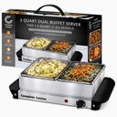 Complete Cuisine® 3-Qt Dual Buffet Server & Warmer