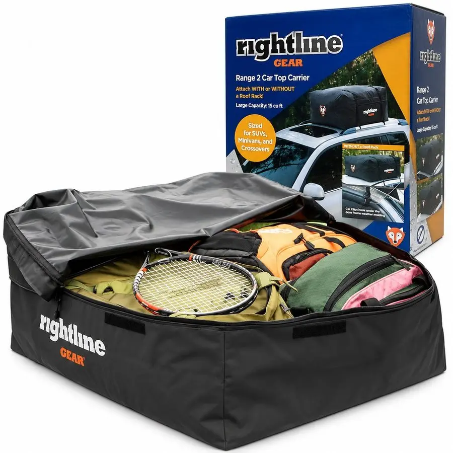 Rightline Weatherproof Rooftop Cargo Carrier- Large Capacity 15 cu. ft.  
