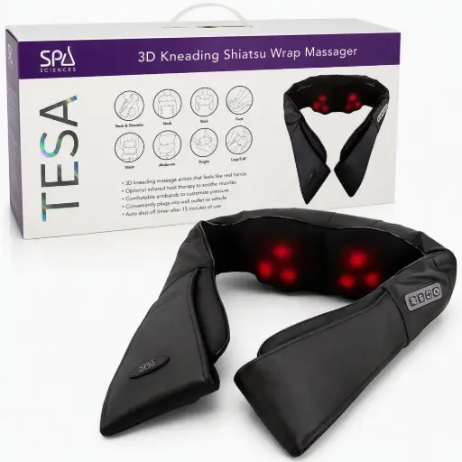 [850026141580] Spa Science Tesa 8-in-1 Shiatsu Massager