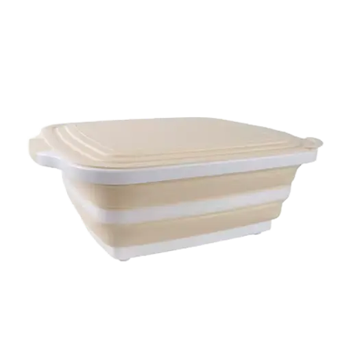 [GRILLTG5] CWC 3-in-1 XL Collapsible Prep & Serving Tub w/ Lid, Cutting Board, Marinating & Food Prep, Cooler